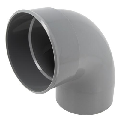Coude pvc d'évacuation simple 87°30 MF D. 160mm CZ8 Gris