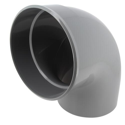 Coude pvc d'évacuation simple 87°30 MF D. 200mm CB8 Gris