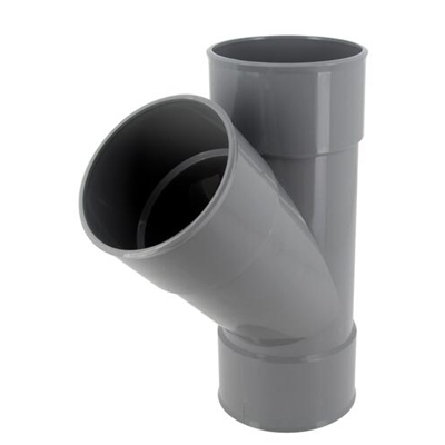 Culotte pvc d'évacuation simple 45° FF D. 100mm BT144 Gris