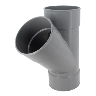 Culotte pvc d'évacuation simple 45° FF D. 125mm BX144 Gris
