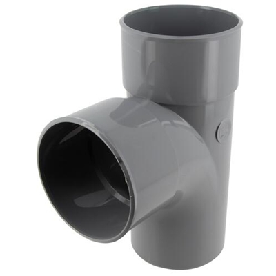 Culotte pvc d'évacuation simple 87°30 MF D. 100mm BT18 Gris