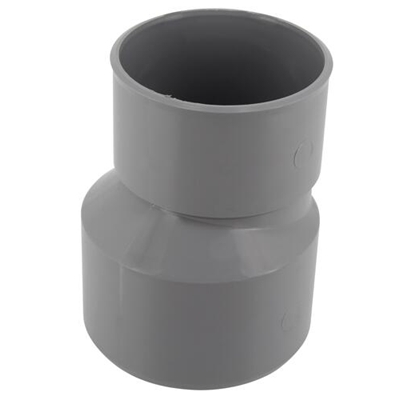 Réduction pvc d'évacuation sortie ext. excentrée MF D. 100-80mm IT2 Gris