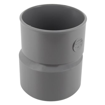 Réduction pvc d'évacuation sortie ext. excentrée MF D. 110-100mm IV1 Gris