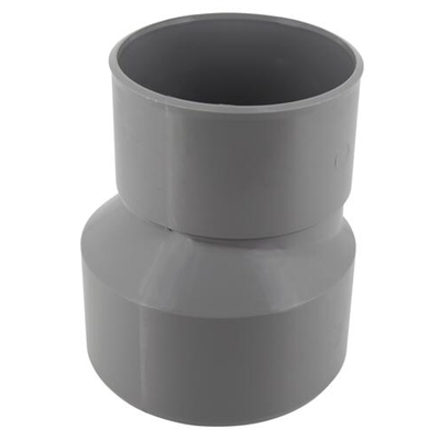 Réduction pvc d'évacuation sortie ext. excentrée MF D. 125-100mm IX2 Gris