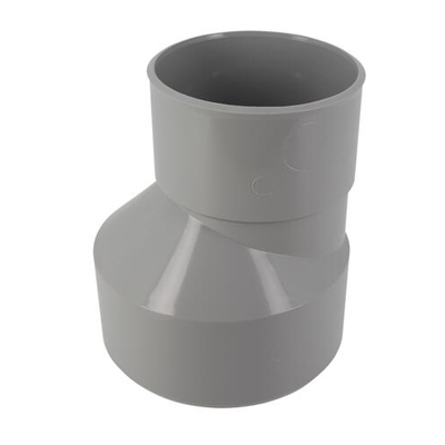 Réduction pvc d'évacuation sortie ext. excentrée MF D. 140-100mm IY3 Gris