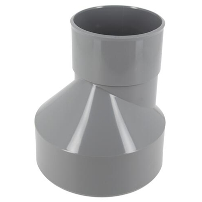 Réduction pvc d'évacuation sortie ext. excentrée MF D. 160-100mm IZ4 Gris