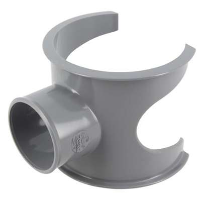 Selle pvc d'évacuation 90° MF p/ tube D. 100-50mm SL105 Gris