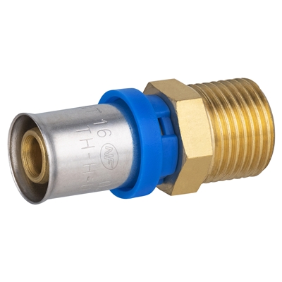Raccord multicouche à sertir multiprofil droit mâle 3/8 D. 16mm