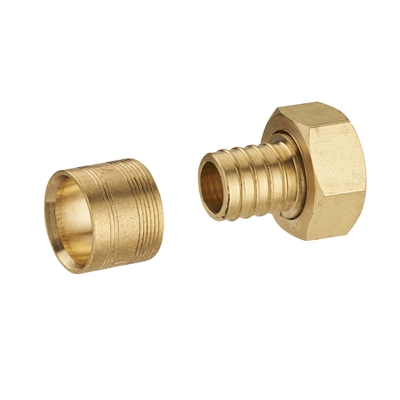 Raccord droit à écrou tournant fem. 15 x 21 PER à glissement D. 16mm