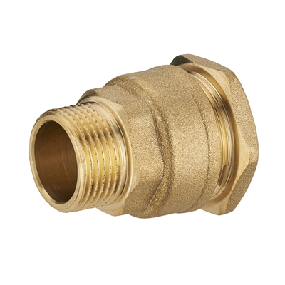 Raccord laiton droit à visser mâle 20 x 27 p/ tuyau polyéthylène D. 25mm