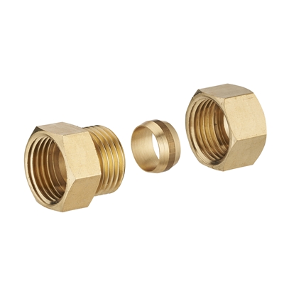 Raccord laiton droit union bicone à visser fem. 15 x 21 D. 12mm