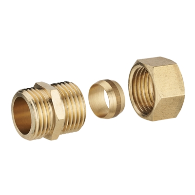 Raccord laiton droit union bicone à visser mâle 15 x 21 D. 14mm