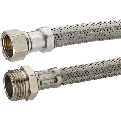 Flexible alimentation inox mâle femelle 20 x 27 / 13 x 18 Lg. 30cm