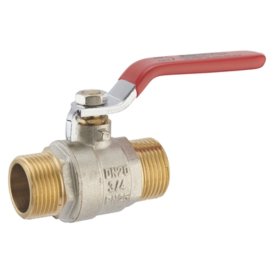 Vanne à sphère manette nickel passage total double mâle 1/2