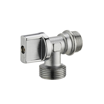 Robinet p/ machine à laver équerre double mâle chromé 1/4 de tour 15 x 21 / 20 x 27