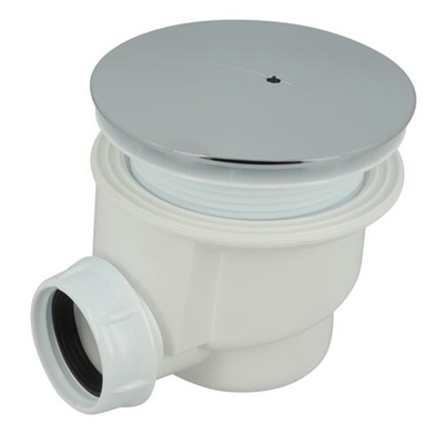 Bonde PP p/ receveur de douche D. 90mm Turboflow sortie horiz. capot Chromé 690