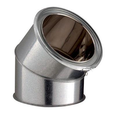 Elément de coude isolé inox-galva D. 230mm 45° EC45230