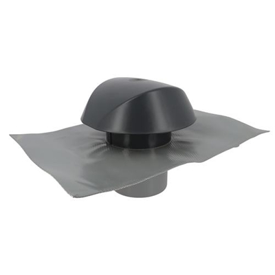Chapeau ventilation pvc collerette d'étanchéité Atemax D. 125mm VVE12A Gris Anthracite