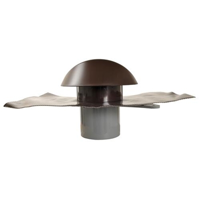 Chapeau ventilation pvc collerette d'étanchéité Atemax D. 125mm VVE12M Marron
