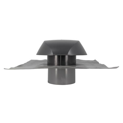 Chapeau ventilation pvc collerette d'étanchéité Atemax D. 160mm VVE16A Gris Anthracite