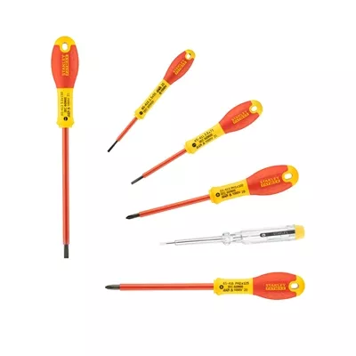 Tournevis isoles 1000v electricien + philipps + testeur jeu de 6pcs Fatmax