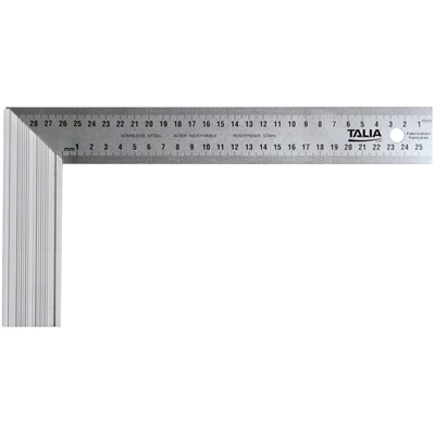 Equerre menuisier 300mm graduee lame inox et talon alu