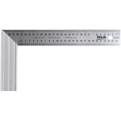 Equerre menuisier 300mm graduee lame inox et talon alu
