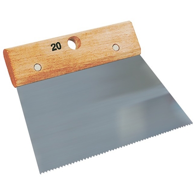 Peigne à colle 20cm dents isoceles 2.5mm