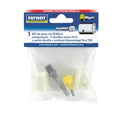 Kit pose Têtalu 2 douilles nylon H13 + porte douille + embout Torx T20