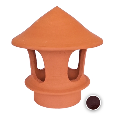 Lanterne mâle T.C D. 150mm emb. ext. LM2 Émaillée Rouge Brun p/ mitre sans collerette