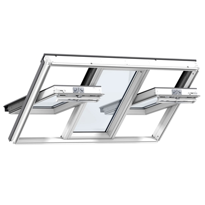 Verrière Atelier 3en1 à rotation WhiteFinish GGLS FFKF06 188 x 118cm Confort 2076