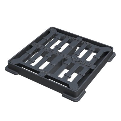 Grille plate fonte C250 PMR à cadre carré 300 x 300mm