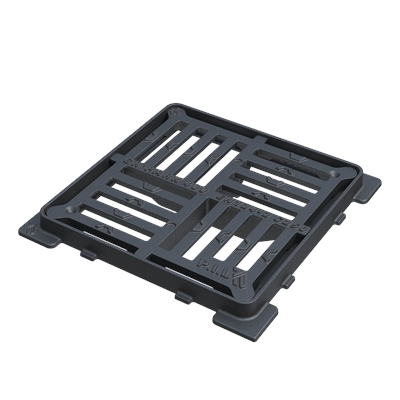 Grille plate fonte C250 PMR à cadre carré 400 x 400mm
