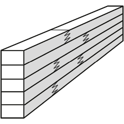 Bois lamellé collé Epicéa GL24H ép. 120 x 360mm 10ml raboté qualité visible traité classe II incolore