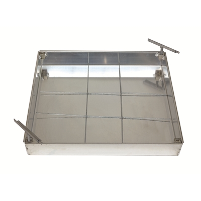 Couvercle aluminium p/ pavés ép. 8cm 40 x 40cm
