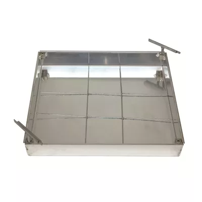 Couvercle aluminium p/ pavés ép. 8cm 40 x 40cm