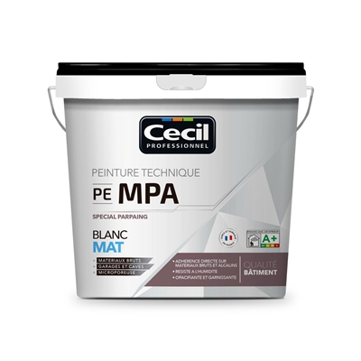 Peinture int. acrylique spécial parpaing PE MPA 10L Blanc Mat