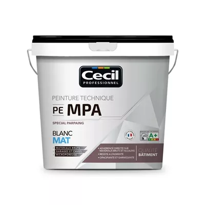 Peinture int. acrylique spécial parpaing PE MPA 10L Blanc Mat