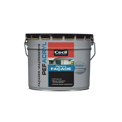 Peinture ext. acrylique finition façade PEF Acryl 10L Blanc