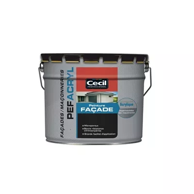 Peinture ext. acrylique finition façade PEF Acryl 10L Blanc