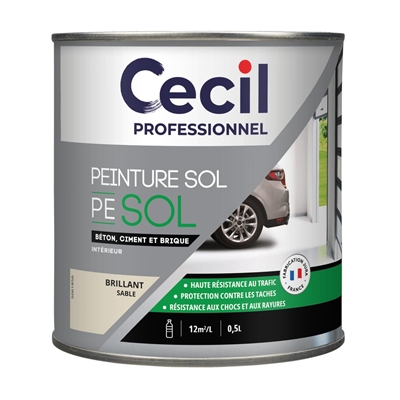 Peinture ext. polyuréthane finition sol PE SOL 0.5L Sable Aspect Brillant