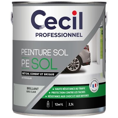 Peinture ext. polyuréthane finition sol PE SOL 2.5L Gris Clair Aspect Brillant