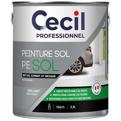 Peinture ext. polyuréthane finition sol PE SOL 2.5L Gris Foncé Aspect Brillant