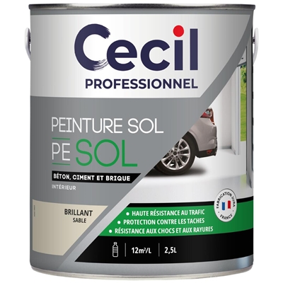 Peinture ext. polyuréthane finition sol PE SOL 2.5L Sable Aspect Brillant