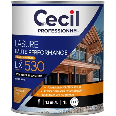 Lasure bois int. ext. Haute Performance LX530 1L Châtaignier