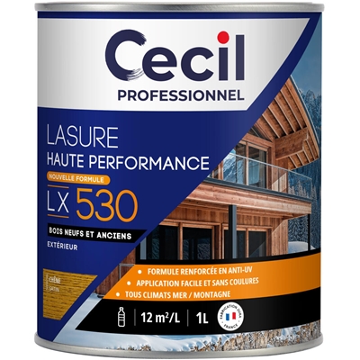 Lasure bois int. ext. Haute Performance LX530 1L Chêne
