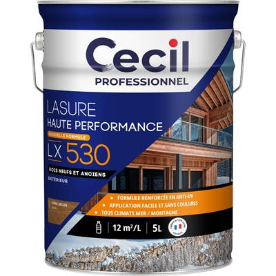 Lasure bois int. ext. Haute Performance LX530 5L Chêne Ancien