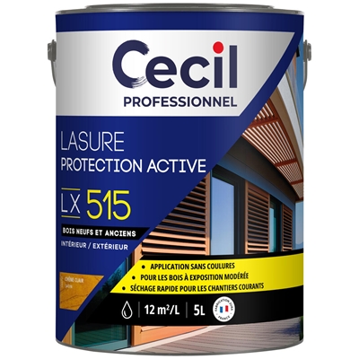 Lasure bois int. ext. Protection Active LX515 5L Chêne Clair