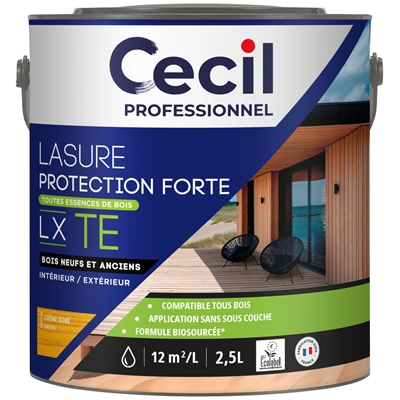 Lasure bois int. ext. Protection Forte LX TE 2.5L Chêne Doré