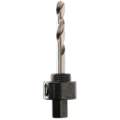 Pilote attachement 6 pans p/ scie cloche D. 14 à 30mm + foret centreur